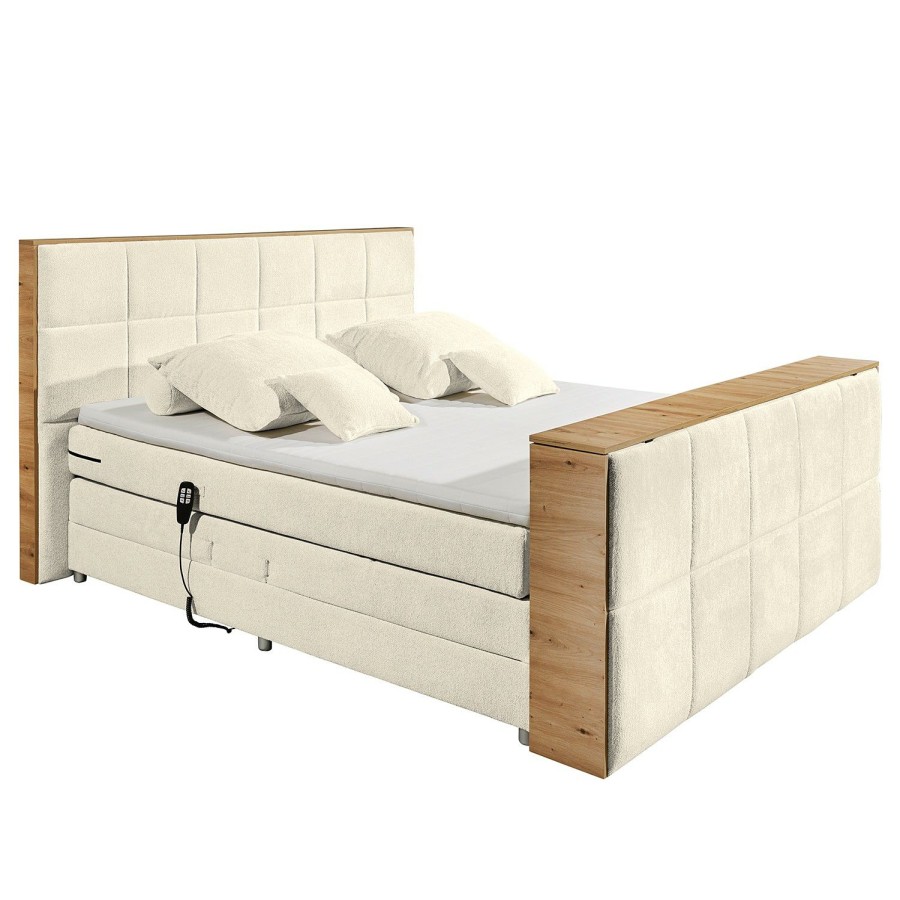 Boxspringbetten * | Loftscape Boxspringbett Sydney Ii Webstoff Raya: Creme