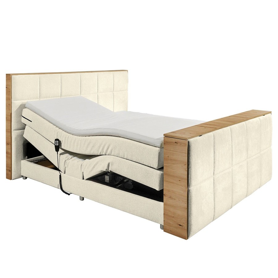 Boxspringbetten * | Loftscape Boxspringbett Sydney Ii Webstoff Raya: Creme