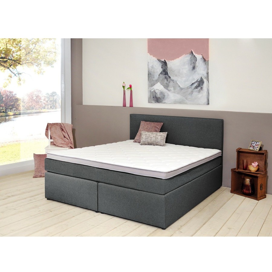 Boxspringbetten * | Loftscape Boxspringbett Valencia Anthrazit 180 X 200Cm