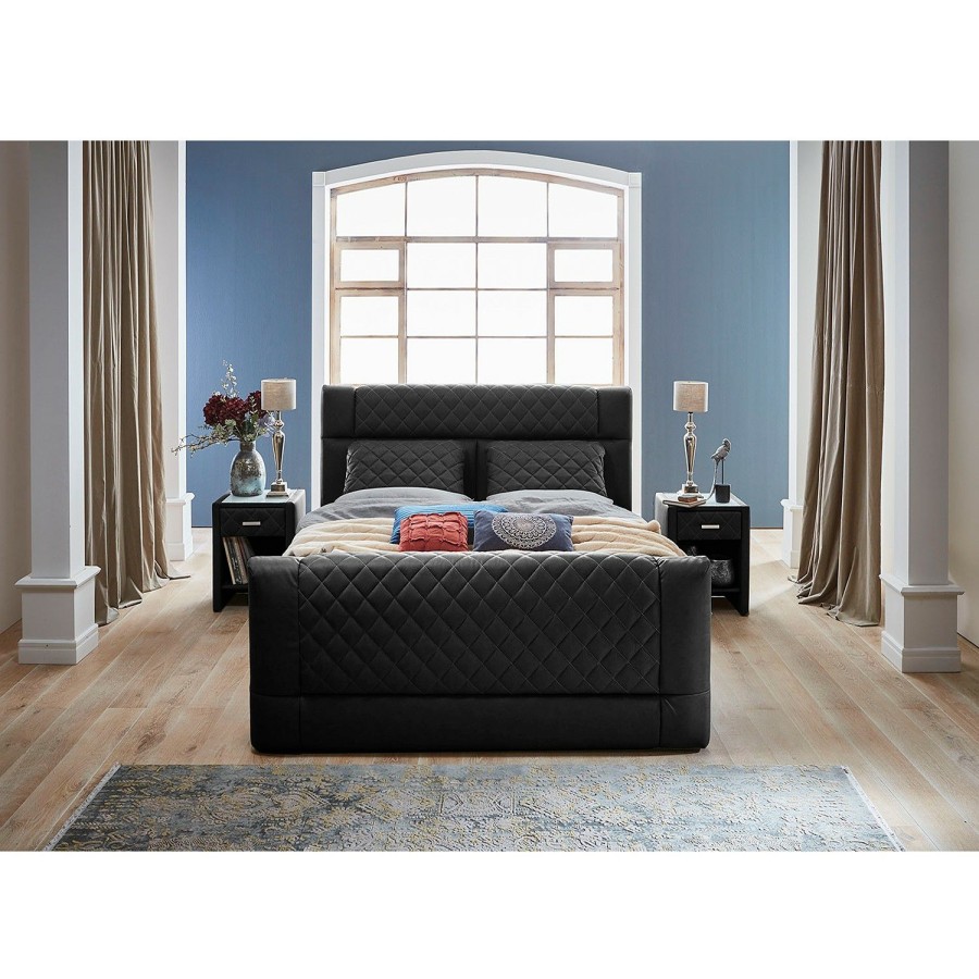 Boxspringbetten * | Loftscape Boxspringbett Chandler Iv Schwarz 140 X 200Cm H3