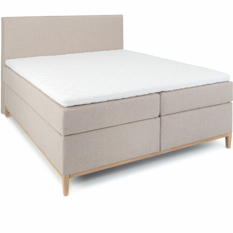 Boxspringbetten * | Wonello Boxspringbett Motala Eiche Dekor Beige Breite: 180 Cm