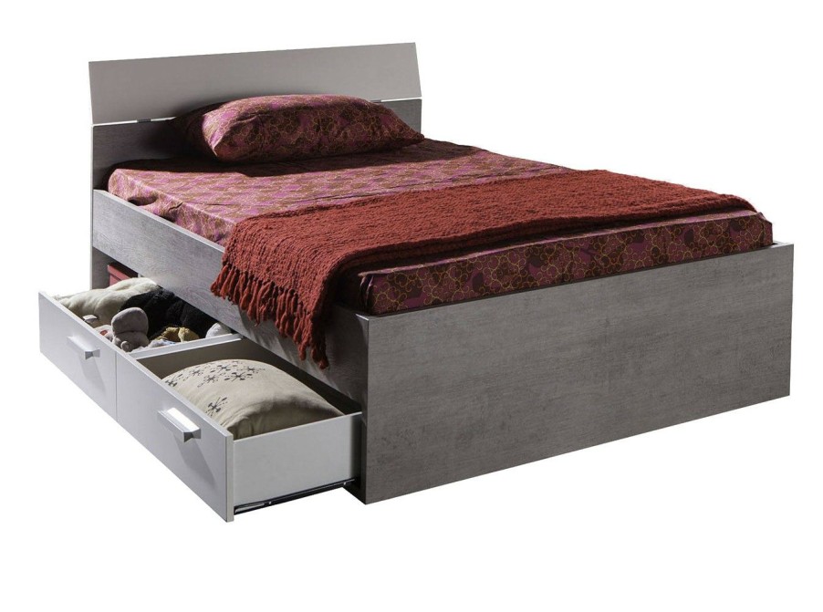 Boxspringbetten * | Dmora Doppelbett 2 Facher 2 Schubladen Aus