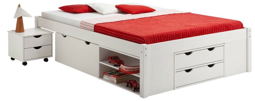 Bettgestelle * | Idimex Funktionsbett Sabrina 140 200 Cm Weis