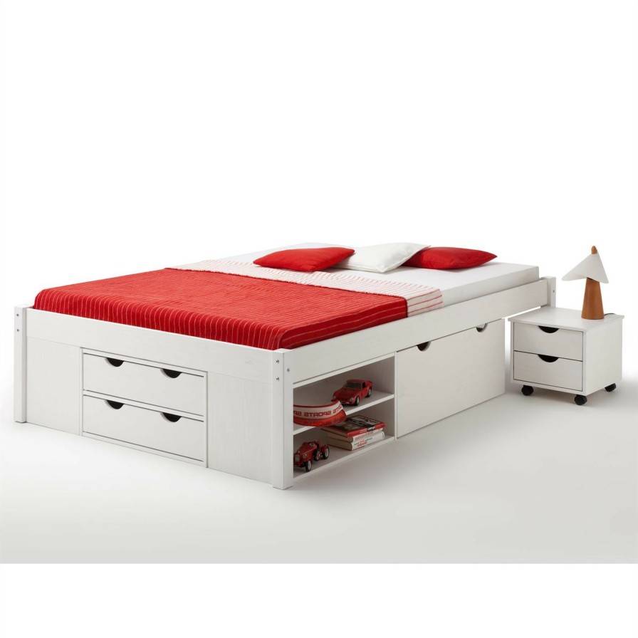 Bettgestelle * | Idimex Funktionsbett Sabrina 140 200 Cm Weis