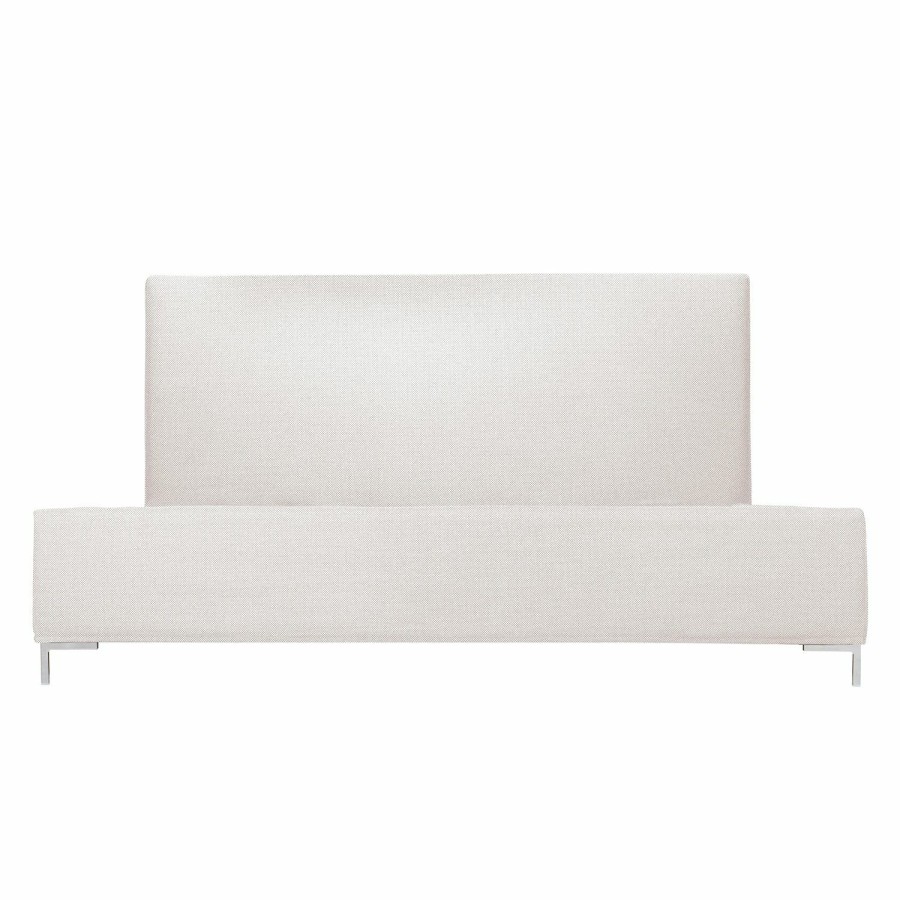 Bettgestelle * | Studio Copenhagen Polsterbett Aralia I Stoff Floreana: Beige 180 X 200Cm 1 Bettkasten T-Kufen