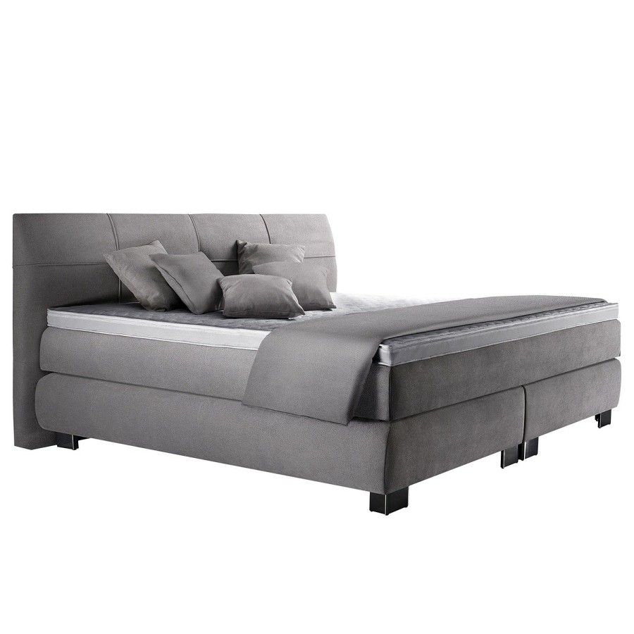 Boxspringbetten * | Loftscape Boxspringbett Fido Silber