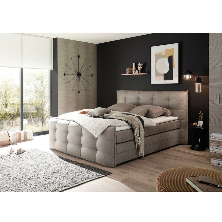 Boxspringbetten * | Loftscape Boxspringbett Westside Grau