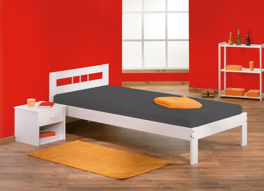 Bettgestelle * | Ebuy24 Fank Bett 90 200 Fank Bett 90 200 Cm,Weiss.