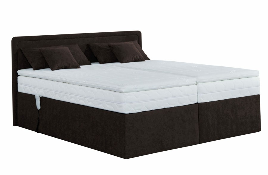 Boxspringbetten * | Spenger Bettenstudio Boxspringbett Montana Mit Elektro-Motor Dunkelbraun Breite: 180 Cm