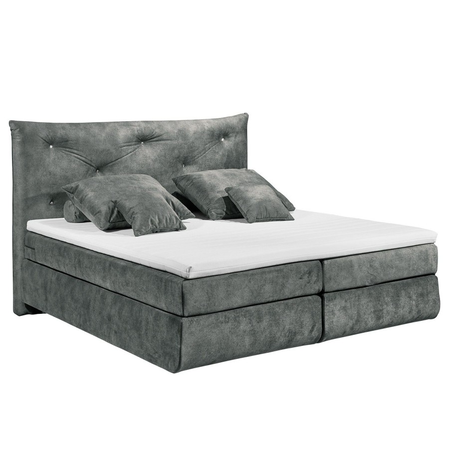 Boxspringbetten * | Loftscape Boxspringbett Madrid Grau