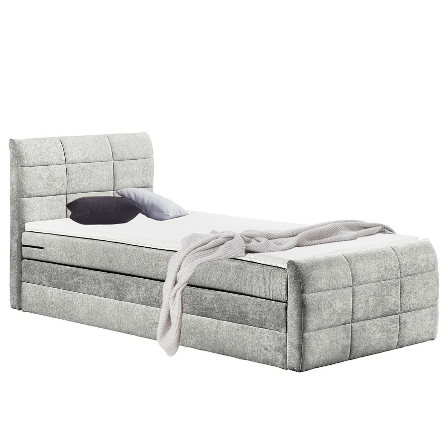 Boxspringbetten * | Loftscape Boxspringbett Cos Cob Silber 120 X 200Cm