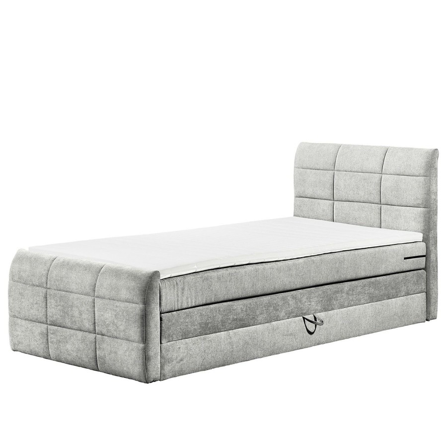 Boxspringbetten * | Loftscape Boxspringbett Cos Cob Silber 120 X 200Cm