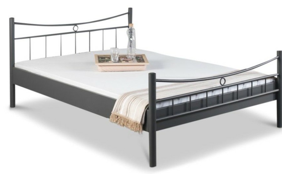 Bettgestelle * | Einrichten24 Metallbett Lily Dunkelgrau Breite: 200 Cm