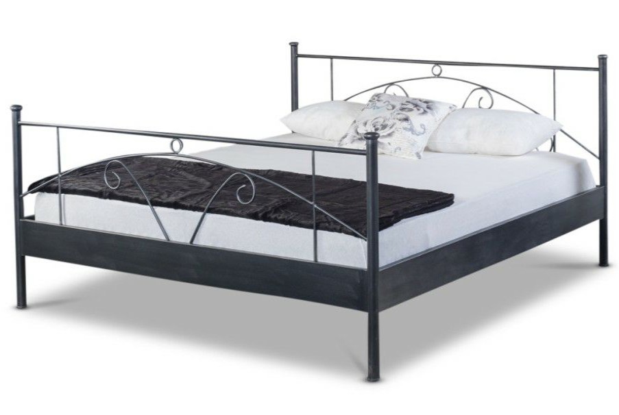 Bettgestelle * | Einrichten24 Metallbett Anna Schwarz Gewischt Breite: 160 Cm