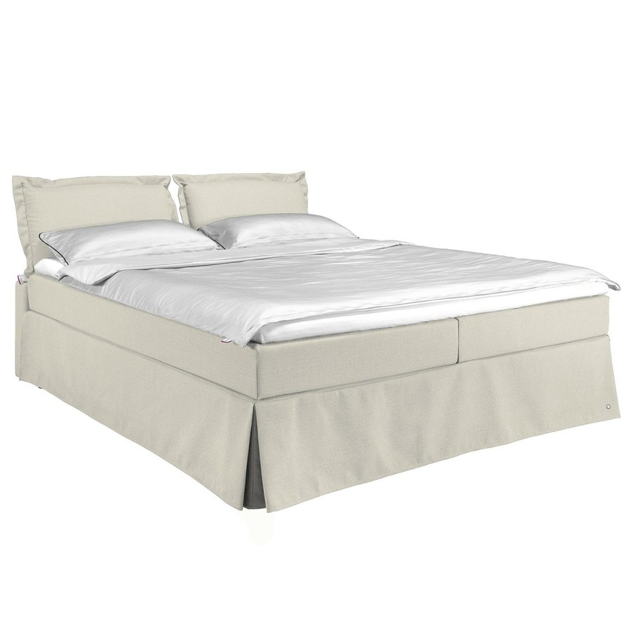 Boxspringbetten * | Tom Tailor Boxspringbett Cushion Box Stoff Tbo: 39 Powder Grey 200 X 200Cm Doppelmatratze H2/H3