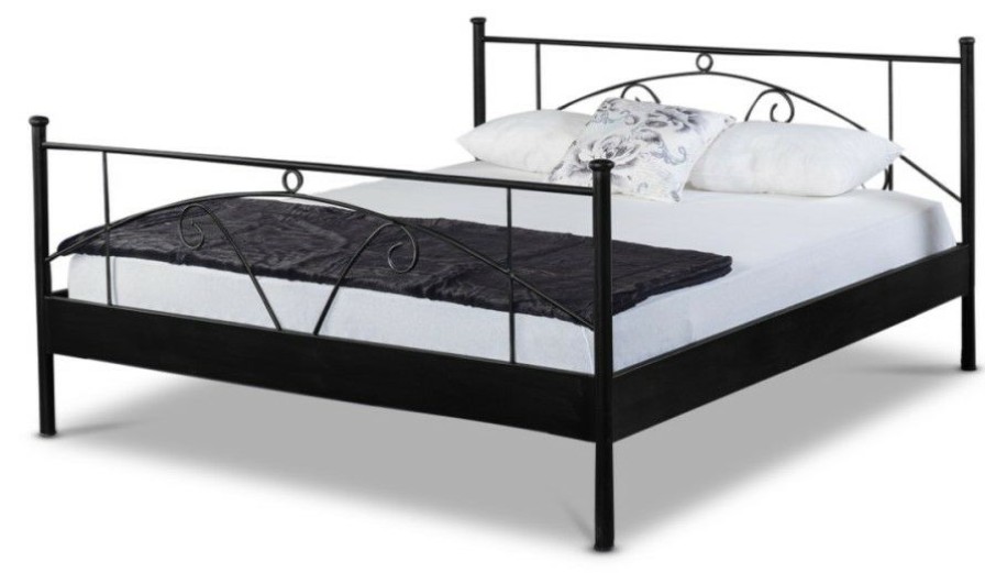 Bettgestelle * | Einrichten24 Metallbett Anna Schwarz Breite: 180 Cm