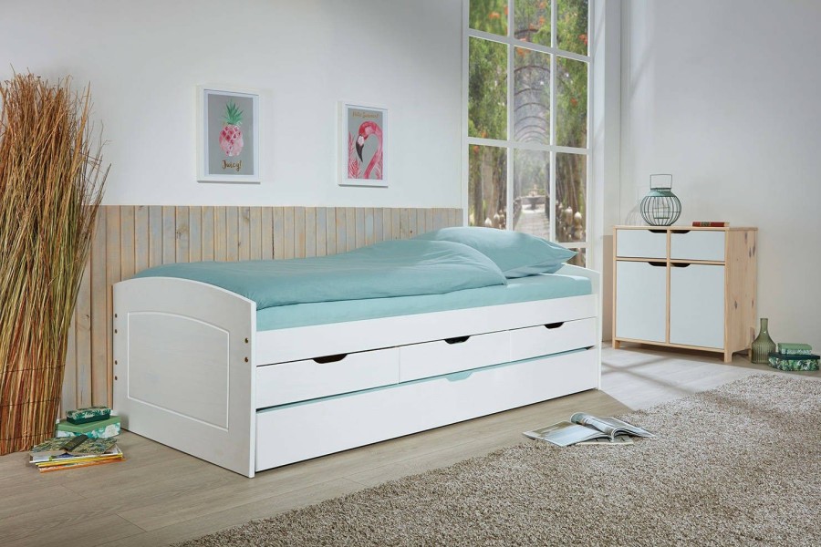 Boxspringbetten * | Dmora Bett Mit Schubladen Und Zweitem Unteren