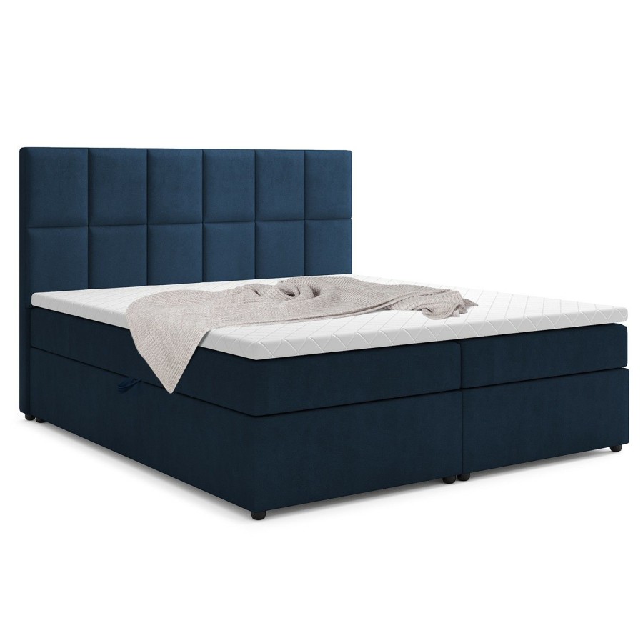 Boxspringbetten * | Loftscape Boxspringbett Fira Blau 180 X 200Cm