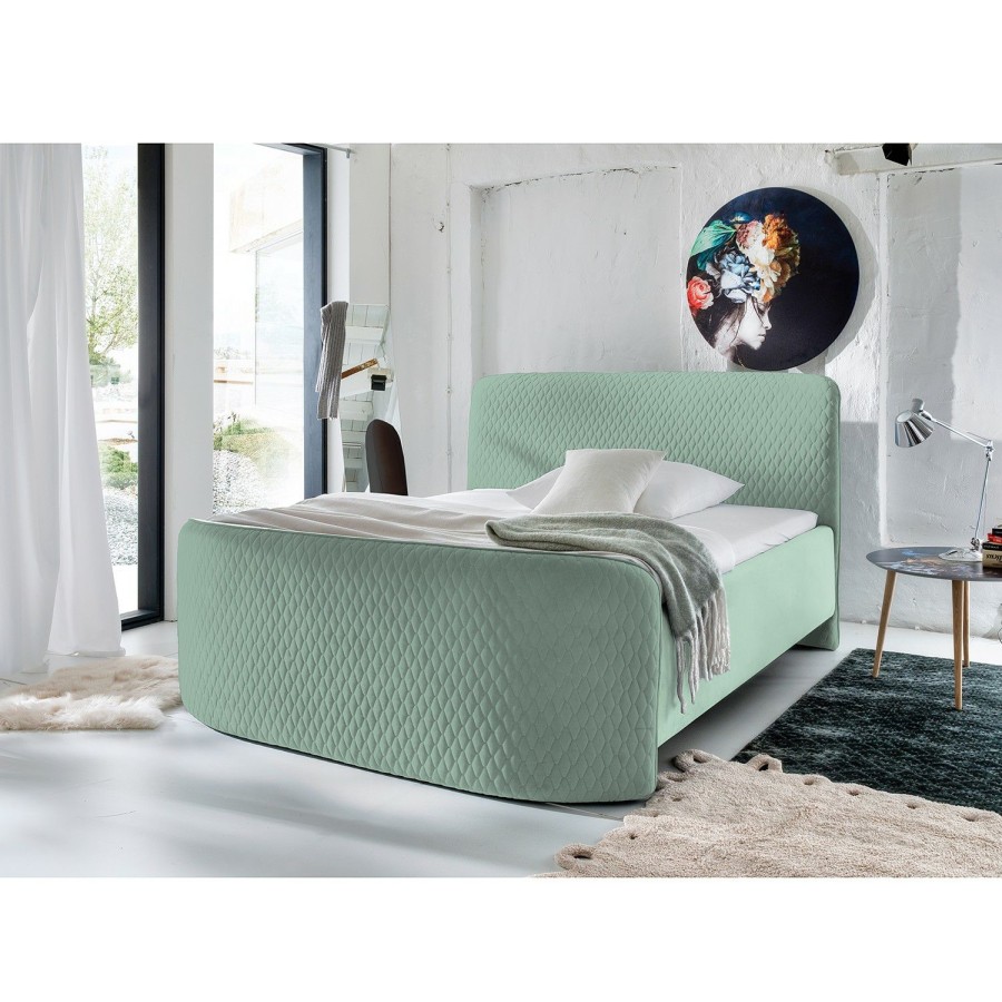 Boxspringbetten * | Tanja Meise 4Brands Boxspringbett Avelina Mint 180 X 200Cm