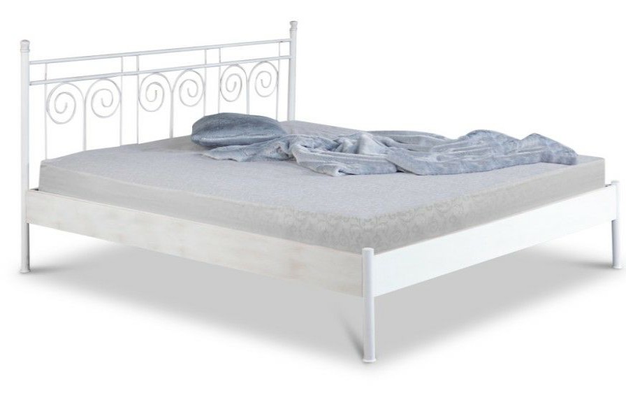 Bettgestelle * | Einrichten24 Metallbett Ida Weis / Kupfer Gewischt Breite: 160 Cm