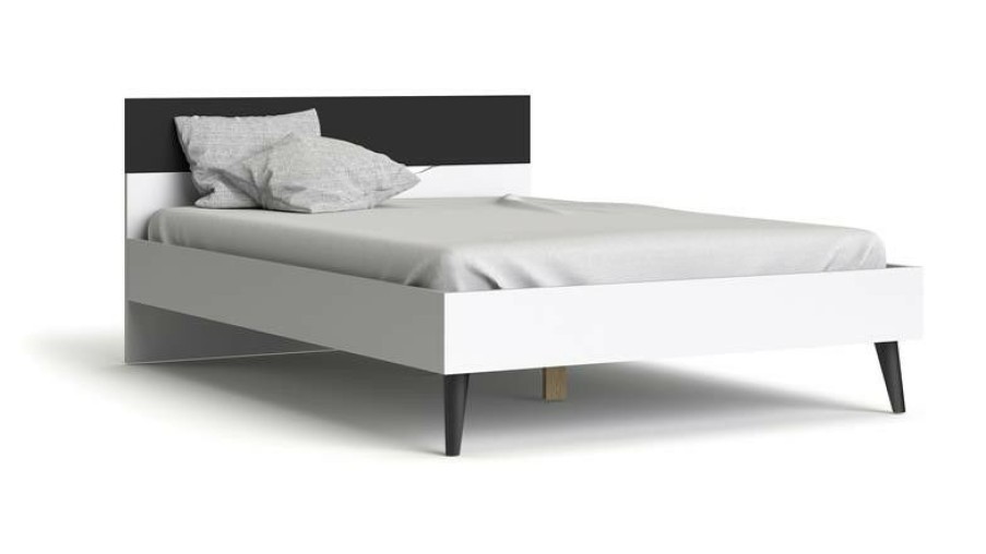 Bettgestelle * | Ebuy24 Napoli Doppelbett 140 200 Schwarz