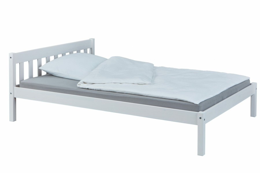 Bettgestelle * | Ebuy24 Vicki Bett 140 200 Vicki Bett 140 200 Cm Weiss Lackiert.