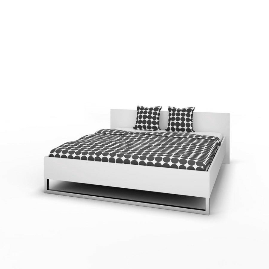 Bettgestelle * | Ebuy24 Stina Bett 180 Glas Weis