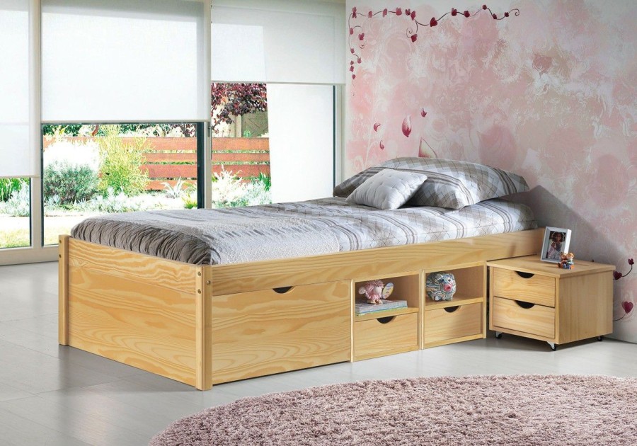 Bettgestelle * | Ebuy24 Cluse Bett 90 200 Cluse Bett 90 200 Cm Natur.