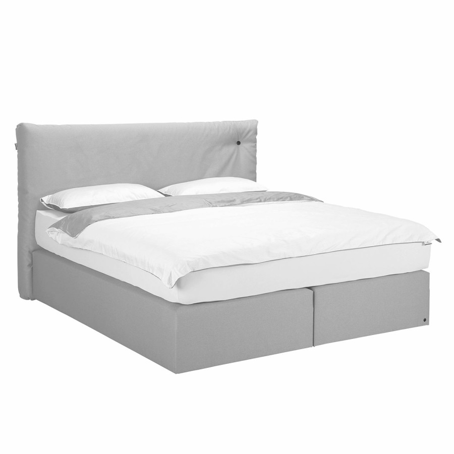 Boxspringbetten * | Tom Tailor Boxspringbett Soft Cloud Webstoff Stoff Tus: 19 Light Grey 160 X 200Cm H2