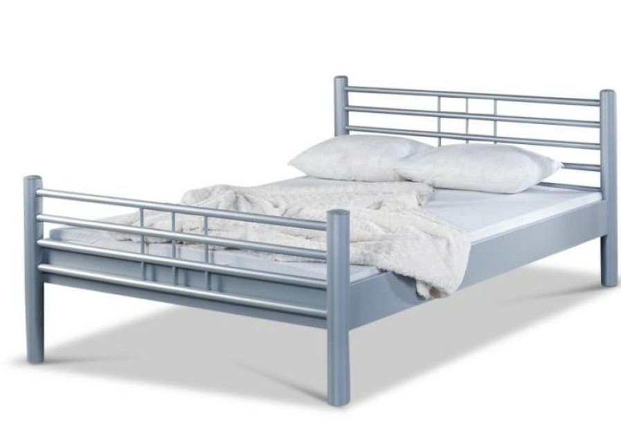 Bettgestelle * | Einrichten24 Metallbett Lea Silbergrau 200 X 200 Cm