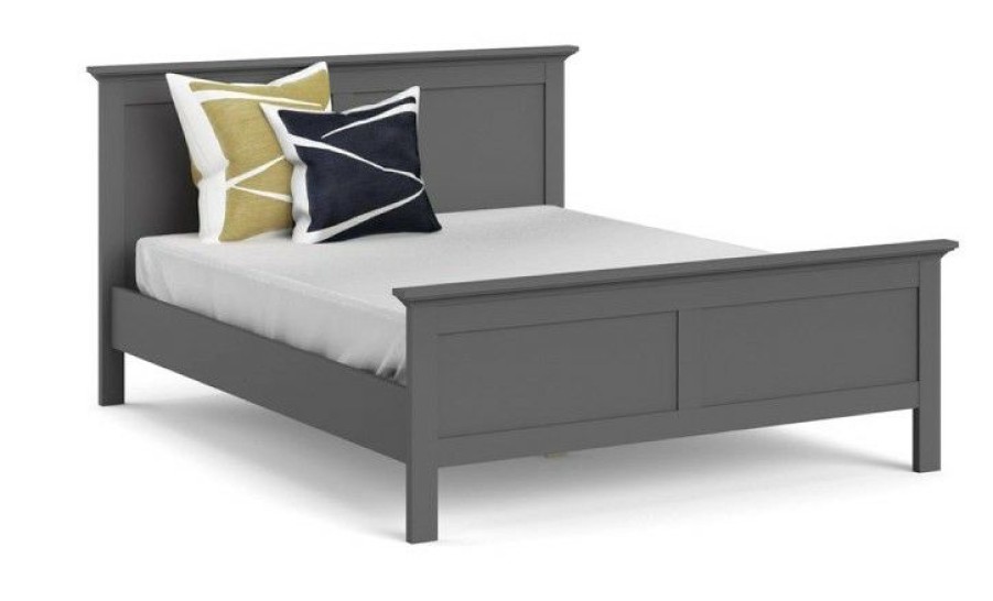 Bettgestelle * | Ebuy24 Venedig Doppelbett 160 200 Venedig Doppelbett 160 200 Cm, Matt Grau.