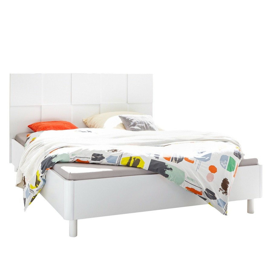 Bettgestelle * | Lc Spa Bett Coux Hochglanz Weis / Matt Weis Breite: 170 Cm