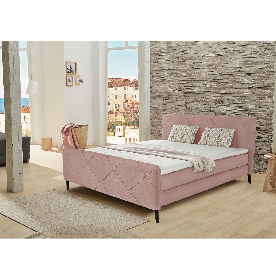 Boxspringbetten * | Loftscape Boxspringbett Perez Rosa 180 X 200Cm