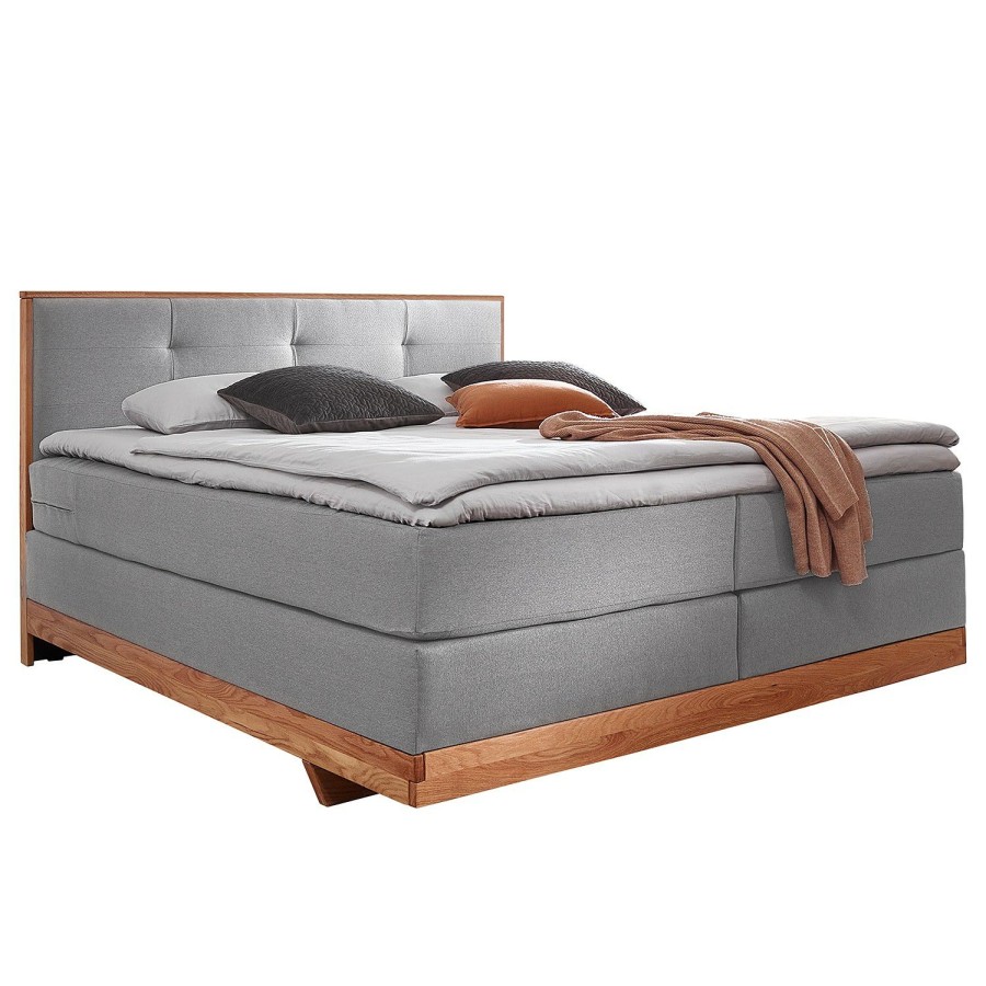 Boxspringbetten * | Loftscape Boxspringbett Montfort Hellgrau 160 X 200Cm