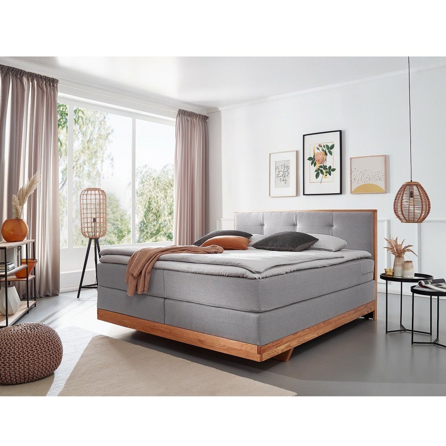 Boxspringbetten * | Loftscape Boxspringbett Montfort Hellgrau 160 X 200Cm