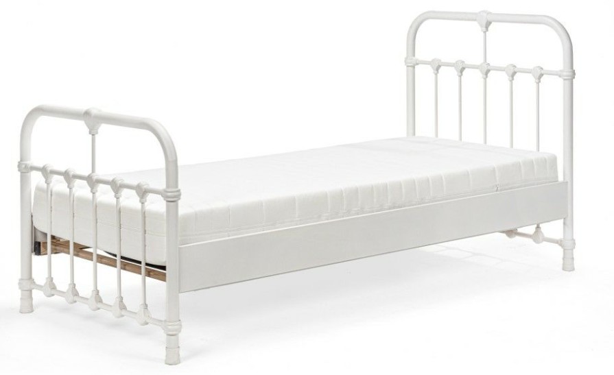 Bettgestelle * | Einrichten24 Metallbett Erma Weiss 90 200 Cm