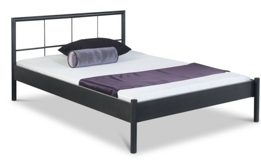 Bettgestelle * | Einrichten24 Metallbett Daisy Dunkelgrau Breite: 140 Cm