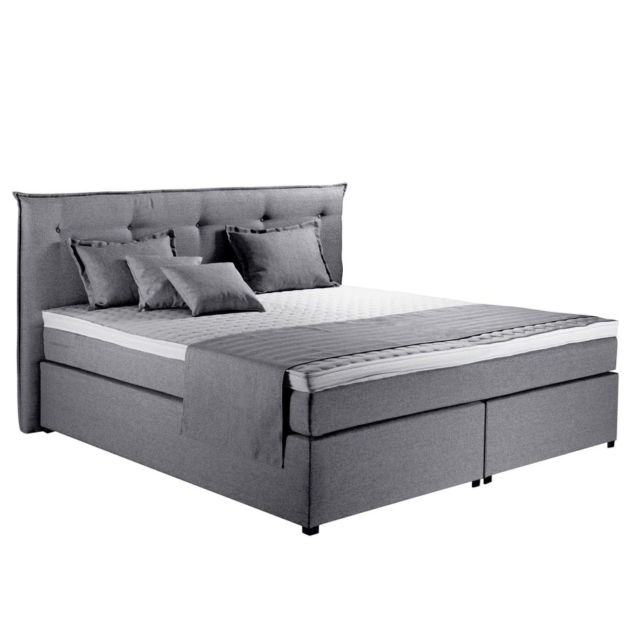 Boxspringbetten * | Loftscape Boxspringbett Heiko Silber 200 X 200Cm H3