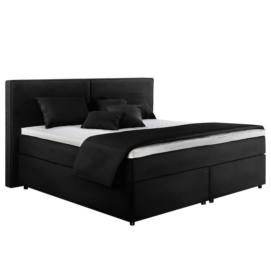 Boxspringbetten * | Loftscape Boxspringbett Clark Schwarz 200 X 200Cm H4