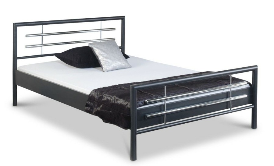 Bettgestelle * | Einrichten24 Metallbett Holly Schwarz/Chrom Breite: 160 Cm