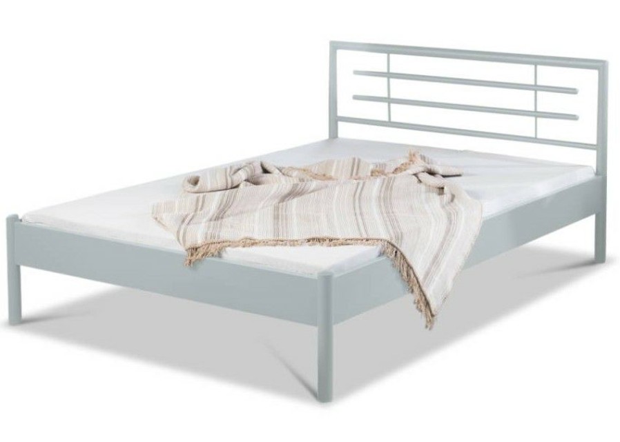 Bettgestelle * | Einrichten24 Metallbett Lia Silbergrau Breite: 90 Cm