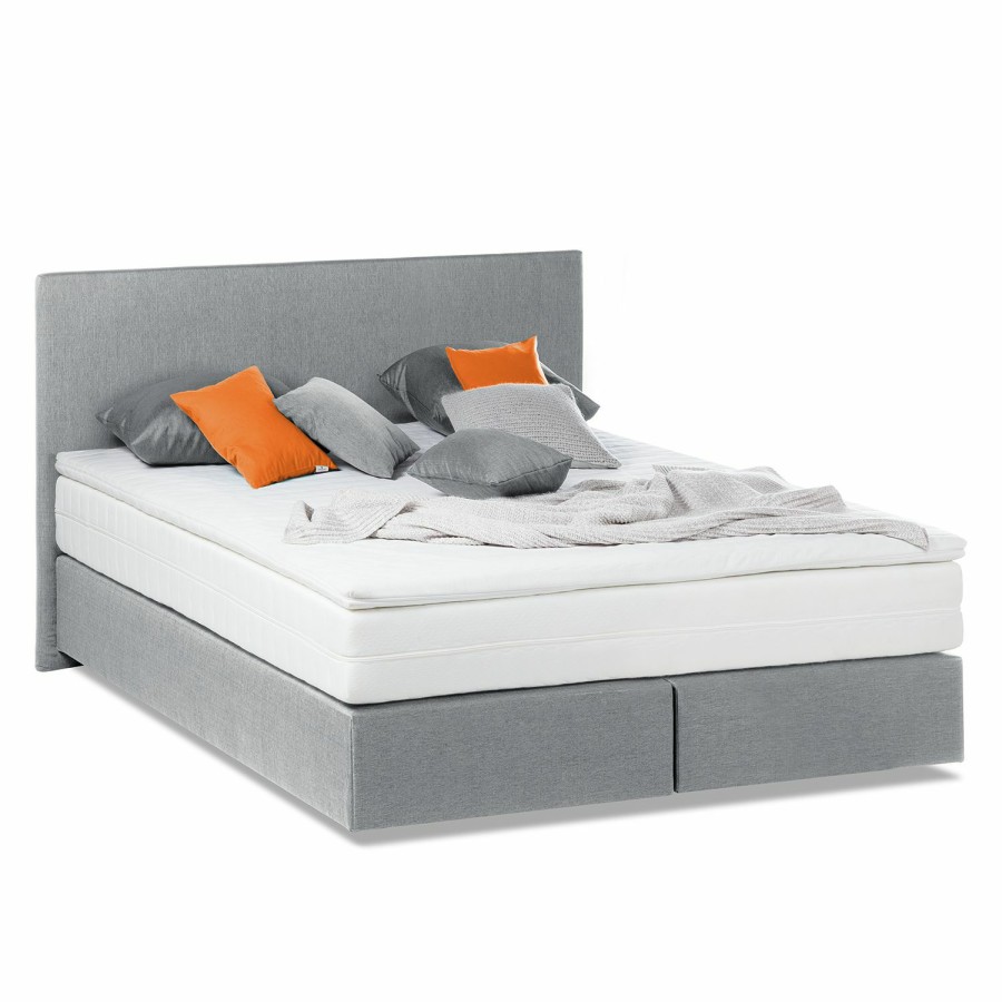 Boxspringbetten * | Fredriks Boxspringbett Ramona Vii Hellgrau 140 X 200Cm