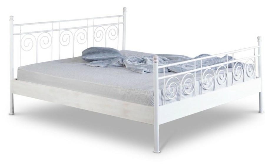 Bettgestelle * | Einrichten24 Metallbett Sara Weis / Kupfer Gewischt Breite: 120 Cm