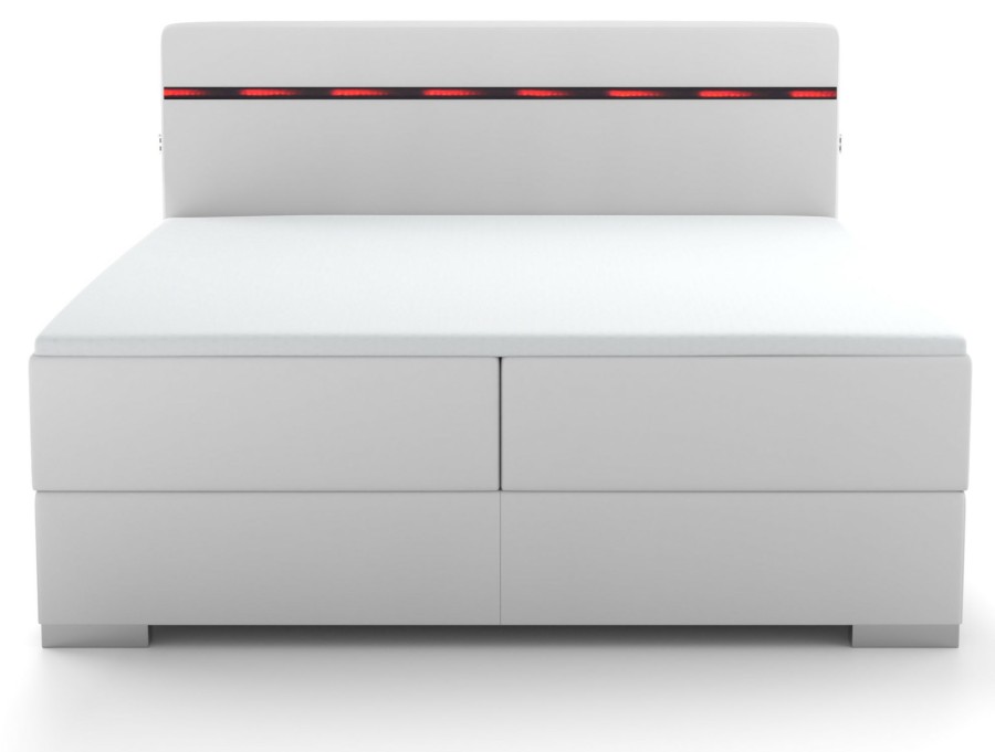 Boxspringbetten * | Wonello Boxspringbett Monza Mit Bettkasten Weis Breite: 160 Cm