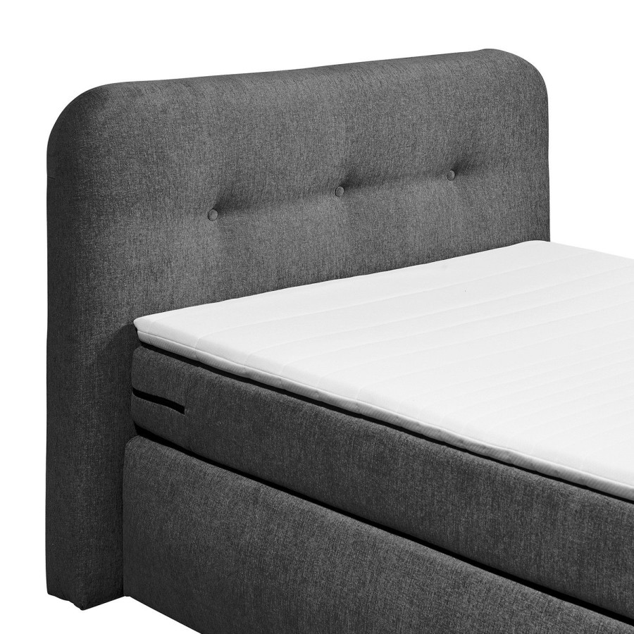 Boxspringbetten * | Loftscape Boxspringbett Le Roy Microvelours Thala: Anthrazit 120 X 200Cm