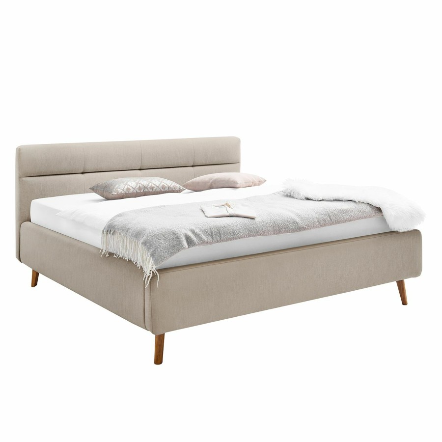 Bettgestelle * | Meise.Mobel Polsterbett Lotte Webstoff Beige 180 X 200Cm