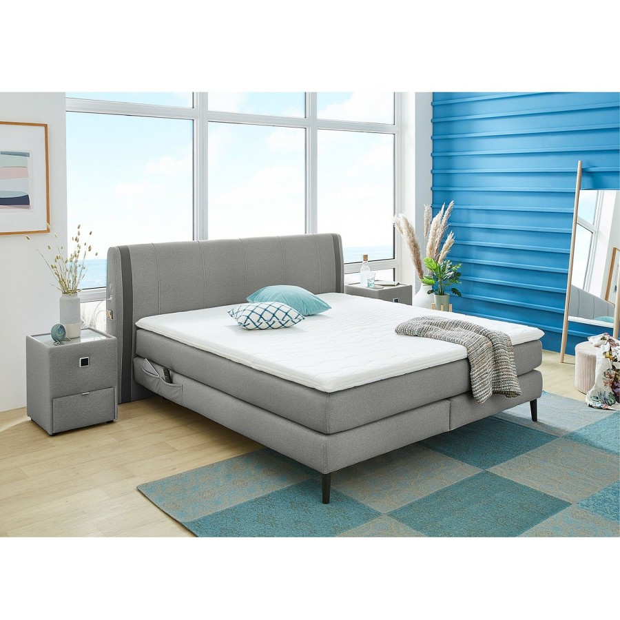 Boxspringbetten * | Loftscape Boxspringbett Nirvana Grau H4