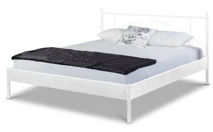 Bettgestelle * | Einrichten24 Metallbett Lena Weis Breite: 160 Cm