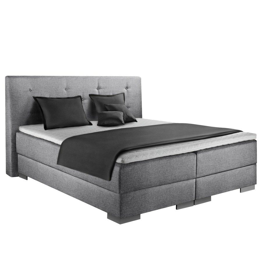 Boxspringbetten * | Loftscape Boxspringbett Austin Silber 160 X 200Cm H2