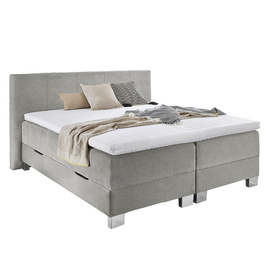 Boxspringbetten * | Loftscape Boxspringbett Pitigala Webstoff Inkl. Bettkasten 180 X 200Cm